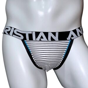 Andrew Christian Avalon Stripe Jock‎ Black/White Size S (28-31) #92483 NWT